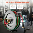 thumbnail image 2 of KFFKFF Auto-Retracting Welding Hose Reel, 50FT Dual Oxygen Acetylene Rubber Hose of 1/4-Inch Diameter, Maximum 300PSI - T Grade, Suitable for Ceiling/Wall Installation, Heavy-Duty Steel Construction, 2 of 9