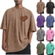 thumbnail image 1 of RKSTN Men's Valentine's Day T Shirts Oversized Crewneck Cotton Valentine Print Short Sleeves Shirts Tops Mens Casual Solid Round Neck Sport Washed Distressed T-Shirt Loose Comfy Tee Shirts Blouses, 1 of 6