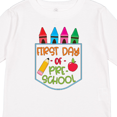 thumbnail image 4 of Inktastic 1st Day of Preschool Crayons and Apple Back to School Boys or Girls Long Sleeve Toddler T-Shirt, 4 of 5