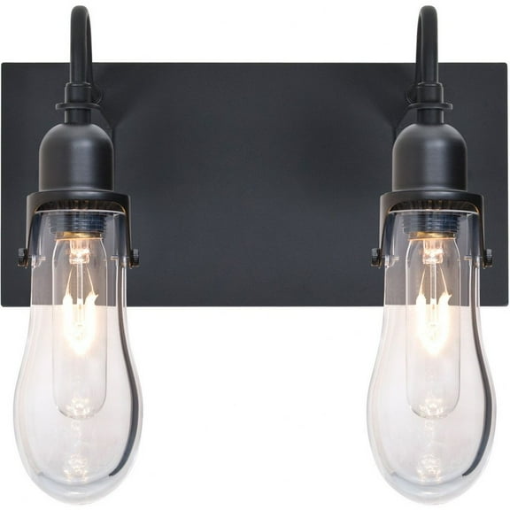 2WG-WISHCL-BK Besa Lighting Wish - 2 Light Wall Sconce-Clear Glass Color-Incandescent Lamping Type
