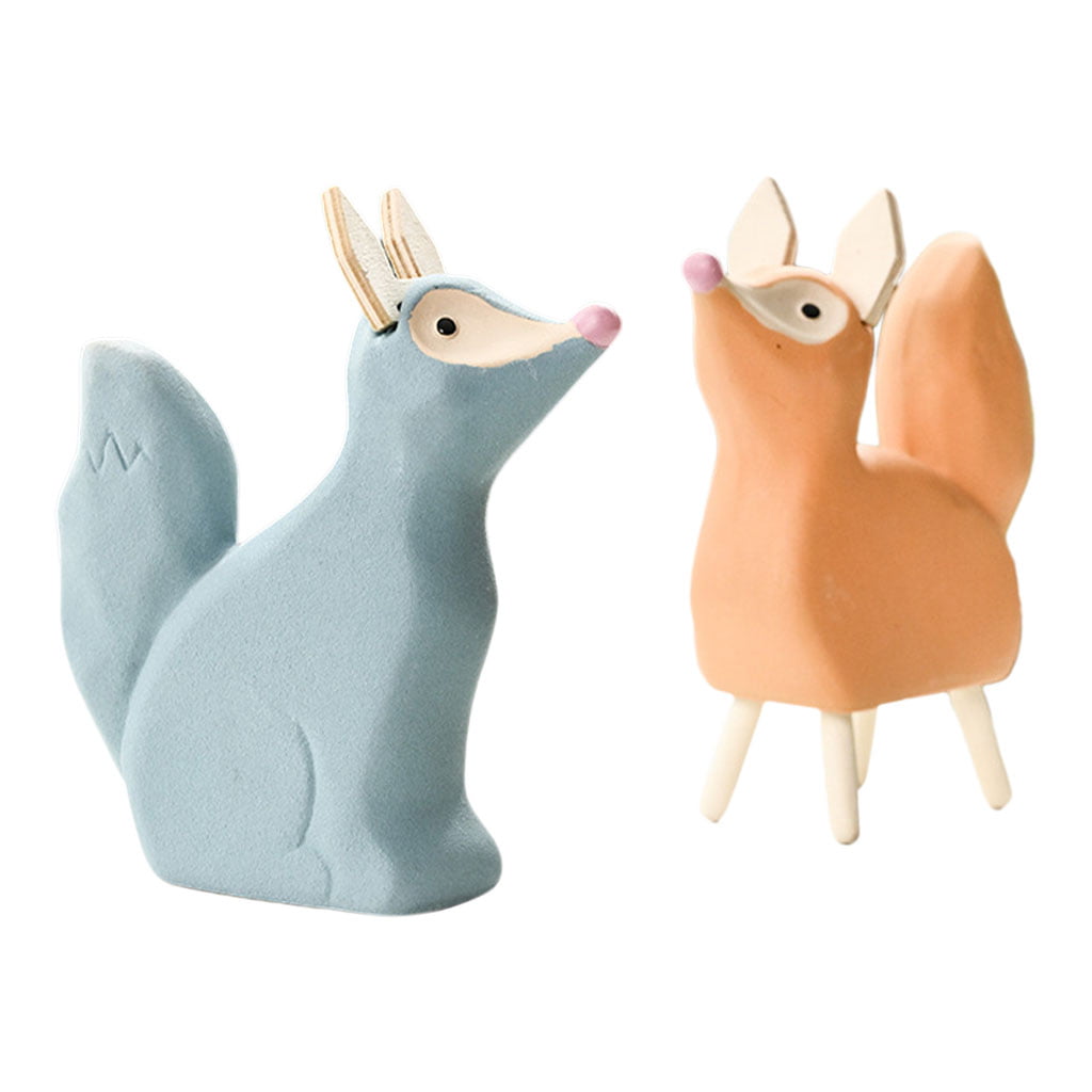Ceramic Animal Statues Figurines Bedside TV Shelf Fox 