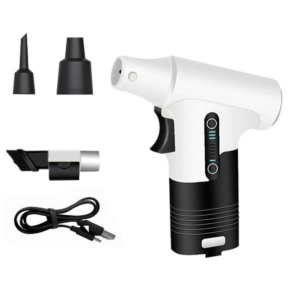 Plumero eléctrico, soplador de aire eléctrico, ligero, recargable, 52 m/s, ventilador eléctrico, ventilador de chorro eléctrico para el hogar, teclado limpio Gris