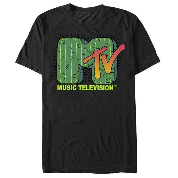 Men's MTV Cactus Logo Graphic Tee Black 2X Large