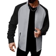 thumbnail image 2 of Dwelliawo Men's Sport Performance Jacket Raglan Color Block Zip Up Outerwear Lightweight Breathable Sweat Wicking Honeycomb Fabric For Training Jogging Everyday Wear Gray M, 2 of 6
