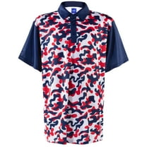 USA Red, White  Blue Camo Mens Golf Polo Shirt