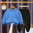 thumbnail image 2 of Staki Baby Sweatshirt Set Toddler Baby Boy Fall Winter Clothes Funny Letter Long Sleeve Sweatshirt and Pants Set 2 Piece Sweatsuit Outfit 3-10Y(Blue,4-5 Years), 2 of 7