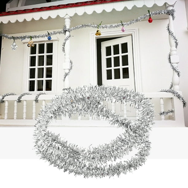 Guirnalda Metálica, Accesorios De Decoración De Oropel Navideño Para Casa De Muñecas, Peso Ligero, 45 Cm, Bricolaje En Miniatura Para La Interacción Entre E Hijos Para