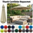 thumbnail image 2 of Outdoor Patio Umbrella Replacement Canopy 7.5ft/9ft/10ft/11ft 6/8 Ribs, Cantilever Offset Patio Umbrella Fabric Cover Resistant Waterproof Shade for Table Pool, 2 of 7