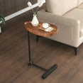 thumbnail image 6 of Pouseayar End Table Set of 2, C-Shaped Side Table, Coffee Table Sofa Couch Table for Living Room Bedroom, Brown, 6 of 7