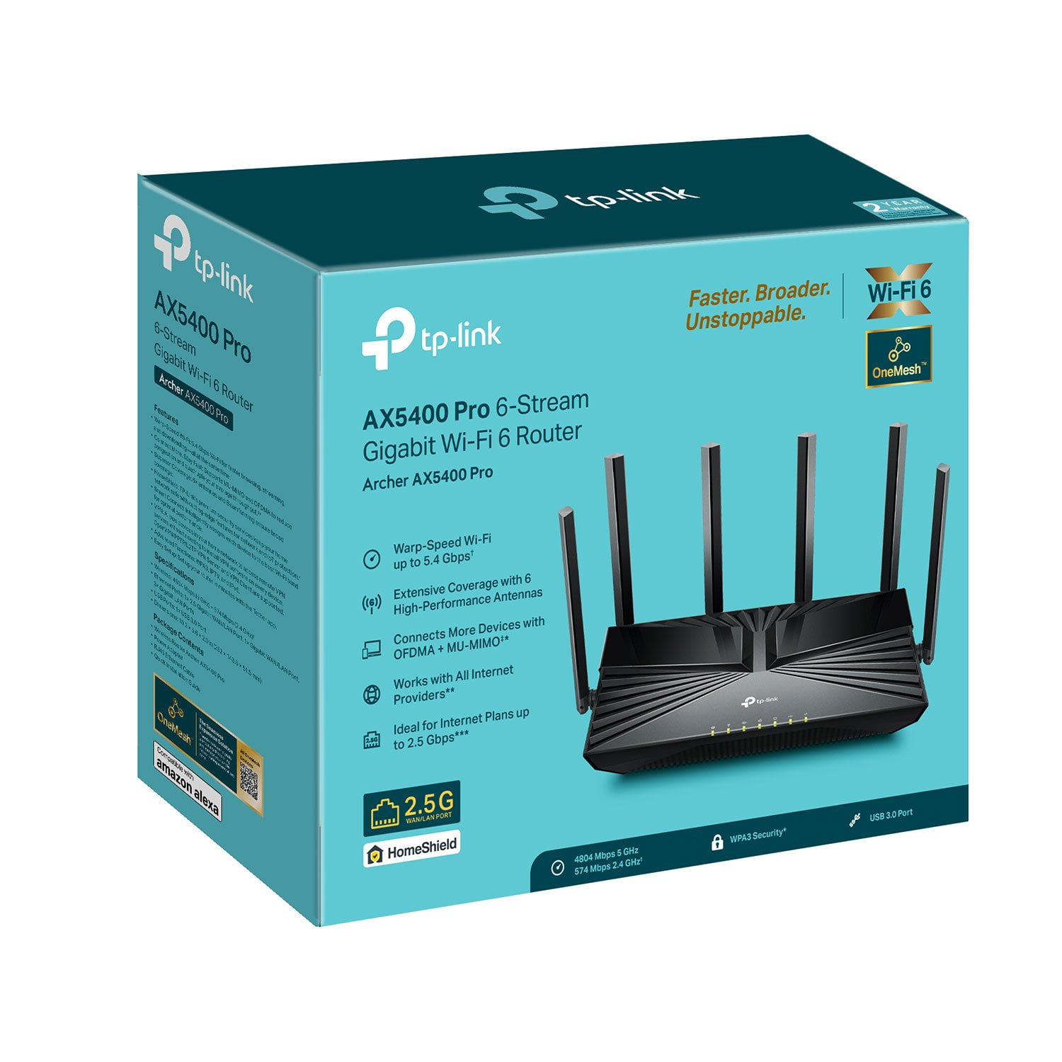 TP-Link Archer AX5400 6ストリーム Wi-Fi 6ルーター Archer AX5400 | AX5400 6ストリーム ギガビットデュアルバンド