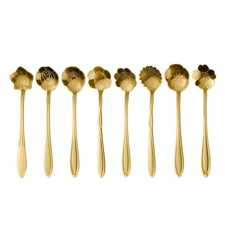 

8Pcs Stainless Steel Stirring Spoon Coffee Spoons Coffee Tea Dessert Silverware Flatware