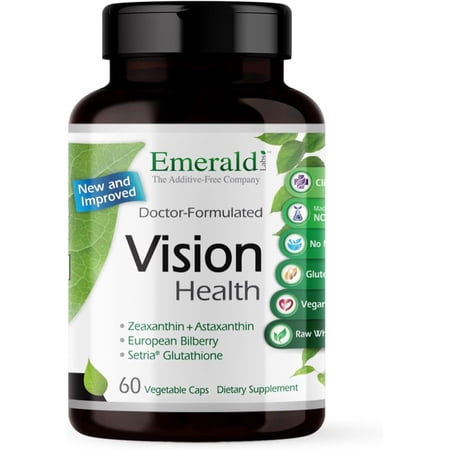 Emerald Labs Vision Health with Lutein and Zinc to Support Macular Health, Retina/Lens Strength, Eye Sensitivity - 60 Vegetable Capsules