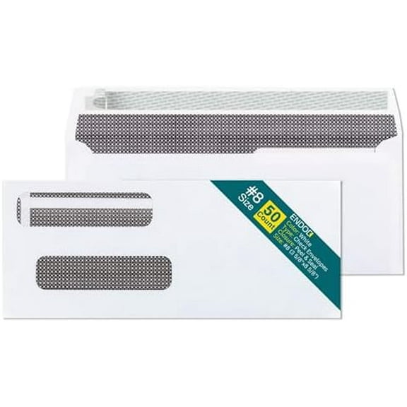 500 Double Window Security Gummed Check Envelopes Compatible for ...