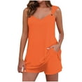 thumbnail image 2 of Dwaogom Women's V-neck Sleeveless Camisole Top Pocket Pants Set Women's Oversized Lounge Sets Womens Half Zip Pullover, 2 of 7