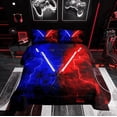 thumbnail image 1 of Erosebridal Ensemble de Douillette Grand Galaxy Lightsaber, Couette Moderne Rectangulaire en Duvet, Décor Futuriste, Réversible 3 Pièces, 1 of 8