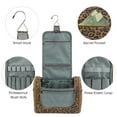 thumbnail image 2 of Large Hanging Travel Toiletry Bag Dopp Kit with Hook Cosmetic Makeup Organizer with Brush Holder Water-Resistant Bathroom for Women Men, Brown Leopard, 2 of 7