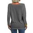 thumbnail image 2 of Sherrylily Women Deep V-neck Tops Long Sleeves T-shirts S-2XL, 2 of 3