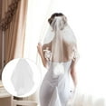 thumbnail image 3 of Kesenlong Floral Embroidered Bridal Veil, White, 36" x 24", 3 of 10