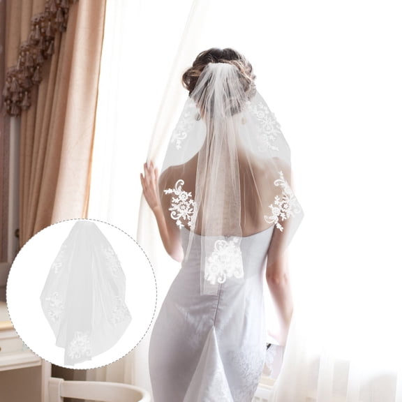 SWETRACE Bride To Be Bride Veil Bridal Veil White Polyester Hair Holding For Wedding Photo Shoot