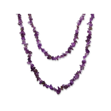 Coral Nugget Silver Necklace - Nugget-Cut Genuine Purple Amethyst Necklace 54