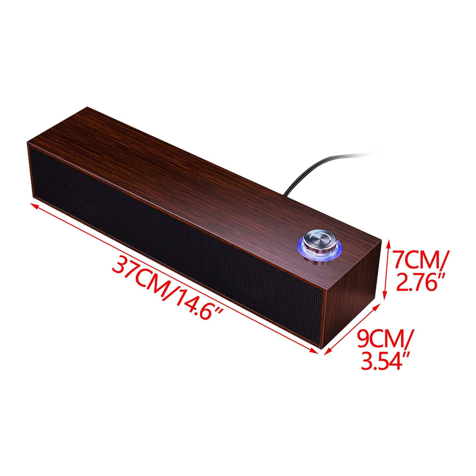 COM1950s Home Speakers Bluetooth Wireless Wired Bluetooth Speaker Multimedia Computer Desktop Long Strip Wooden Speaker Heavy
