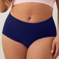 thumbnail image 2 of Icvfdpl Panties For Women Solid Seamless Plus Size Mid High Waist Hollow Soft Breathable Womens Underwear Briefs Blue Xl, 2 of 6