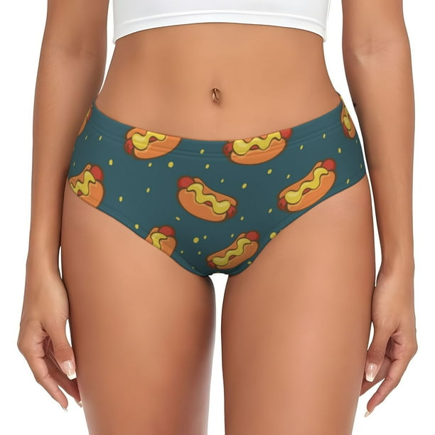 Fotbe Hot Dog 6 Calzones Estampados para Mujer – Ropa Interior de Algodón, Cómoda, Suave y Elástica-4X-Large