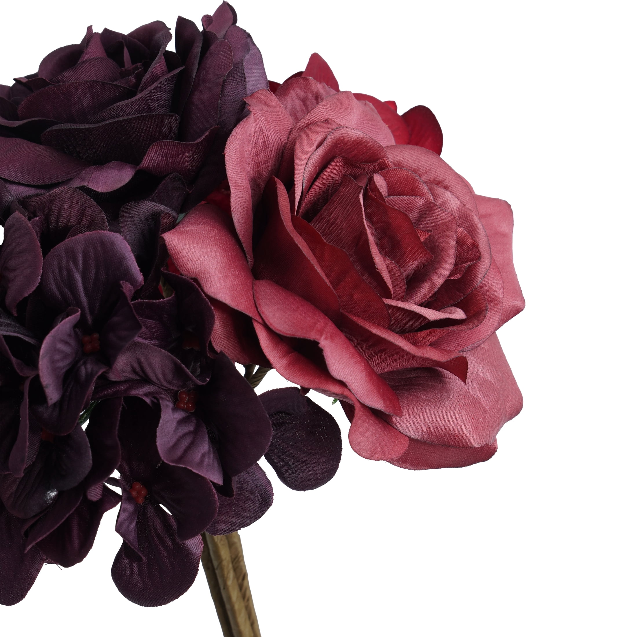 Red Hydrangea and Rose Decorative Christmas Picks, 17", 6 Count, by Holiday Time