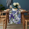 thumbnail image 2 of Spring Flowers Table Runner - 108 Inch Long, Kitchen Dining Table Runner Dresser Scarves, Purple Hydrangea Orchid Floral Country Farmhouse Decor for Coffee Tables Wedding Party Banquet, 2 of 8