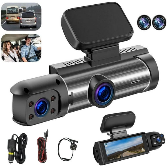 Vigil Dash - Vigil Dashcam 2025new Dash Cam, Dash Cam Front and Rear, 1080p Night Vision Car Driving Recorder, 24h Parking Mode, (Front Inside Back) Wifi