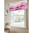 thumbnail image 6 of Curtain Valance for Windows,Summer Beach Gradient Water Ripple Kitchen Valances Rod Pocket Short Curtains,Rose Red Abstract Geometric Window Treatment Panel for Bedroom Bathroom 54"x18", 6 of 7