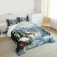 thumbnail image 3 of Feelyou Winter Rustic Cabin Bedding Comforter Set, Kawaii Christmas Reindeer Twin Comforter Sets, Nature Scenery Reversible Bedding Set, Lightweight Room Decor, 2pcs, 3 of 8