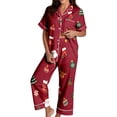 thumbnail image 3 of TGPMGRZ Women's Christmas Pajamas Set Long Sleeve Comfort Fit Matching Set, 3 of 7
