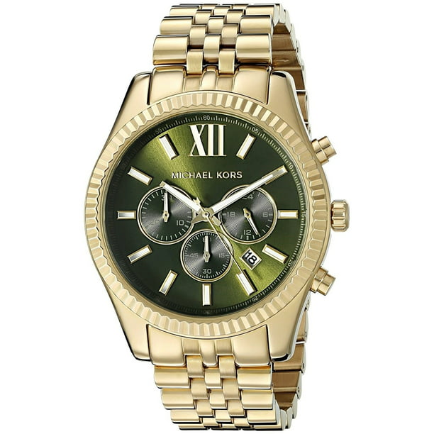 Michael Kors Lexington Gold Tone Steel Chronograph Watch MK8446 - Walmart.com