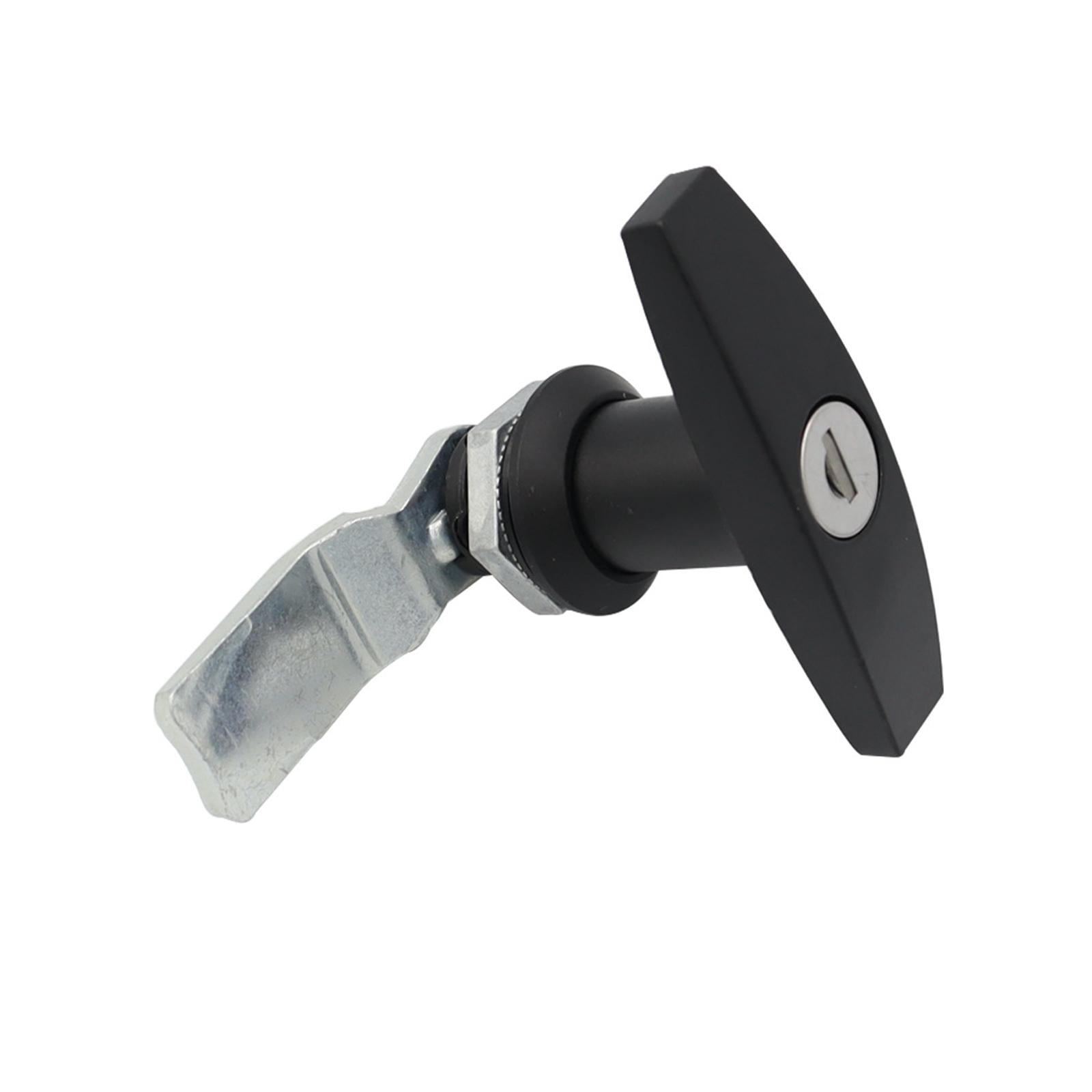 Handles Lock With Keys Garage Door Distribution Cabinet Trailer RV T Handle Keyed Lock Industrial Cabinet Hardware - 1Pc Black