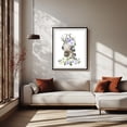 thumbnail image 2 of Zebra, Jungle Animals, Safari Animals, Purple Flowers, Gender Neutral Nursery - Illustration Watercolor Animal Floral Whimsical Botanical Black Framed Wall Art Print 6 x 8 inches, 2 of 4
