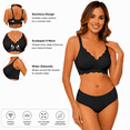 thumbnail image 3 of CucumberDay Wireless Bras for Women Plus Size Full Coverage T-Shirt Bra with Soft Support Wide Side Wings, U-Back Comfort Seamless Bra, Black, M, 3 of 10