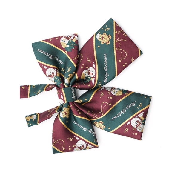 Christmas Print Bowknot Neckties for Students Unisex Necktie Knot Cute Neckwear Girl Boys Uniform Accessories