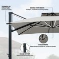 thumbnail image 6 of Boyel Living 10×13 FT Cantilever Patio Umbrellas Outdoor Offset Umbrella, 360°Rotation Double Top Square Cantilever Patio Umbrella w/ Removable Light, Gray, 6 of 8