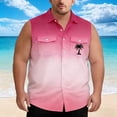 thumbnail image 2 of CONZONE Men's Sleeveless Buttons Down Shirts Plus Size Shirts for Men Trendy Hawaii Graphic Lapel Soft Lightweight Summer Tops, 2 of 4