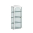 thumbnail image 5 of Bathroom Cabinet with Glass Door, Wall Mounted Corner Cabinet with Four-tier Storage, Accent Storage Cabinet for Bedroom, Living Room, Kitchen, White, 5 of 9