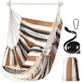 thumbnail image 2 of Hammock Chair  Swing Max 500 Lbs 2 Cushions Included Metal Spreader Bar with Anti-Slip Grooves Portable  Chair Side Pocket Large Macrame Bohemian Chair Indoor Outdoor, 2 of 7