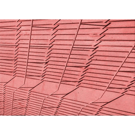 Ahgly Company Machine Washable Indoor Rectangle Transitional Light Coral Pink Area Rugs, 8' x 12'