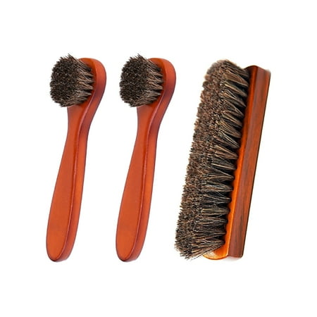 

XYKA Shoe Brushes for Cleaning Horse Hair Shoe Brush Boot Brush High Gloss Polishing Brush Polishing Cloth Shoe Car Seat Sofa with Microfiber Shoe Gloves