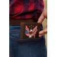 thumbnail image 6 of Mens RFID Blocking Leather Bifold Wallet  Patriotic American Eagle with USA Flag Design  Vintage Genuine Leather Brown with Gold Stars, 6 of 9