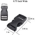 thumbnail image 4 of Quick Side Release Buckles 0.75 inch Wide F Style Single Adjustable Clips Snaps Solid Plastic for Nylon Strap Webbing Survival Paracord Bracelet Pet Collar Fanny Pack Waist Strap Black 6 Pack, 4 of 7