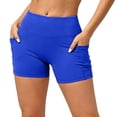 thumbnail image 6 of Ndbuld Workout Biker Shorts Women High Waisted Tummy Control Spandex Booty Volleyball Shorts for Yoga Dance Blue XL, 6 of 8