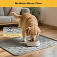 thumbnail image 4 of Pet Feeding Mat – Silicone Waterproof Dog Food Mat & Cat Food Mat with Raised Edge, Non-Slip Easy Clean Pet Food Placemat for Floor, 34"x22", Light Gray, 4 of 10
