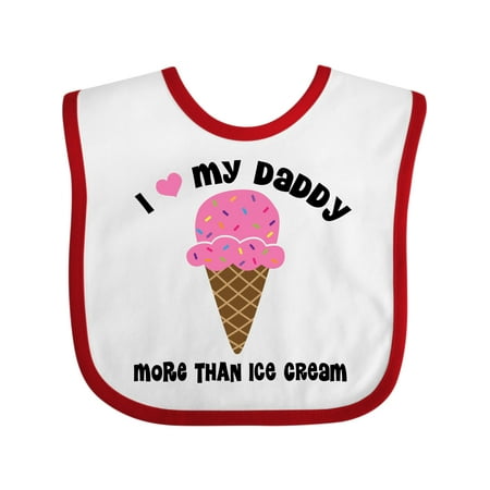 

Inktastic I Love Daddy More Than Ice Cream Gift Baby Girl Bib