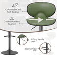 thumbnail image 4 of Hawsaiy Adjustable Swivel Bar Stools Set of 2 with Back and Footrest, Faux Leather Counter Height Kitchen Stools, Modern Bar Chairs for Island and Home Bar, Green, 4 of 8